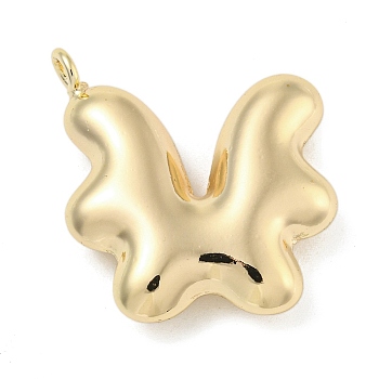 Brass Pendants, Butterfly, Real 18K Gold Plated, 27.5x24.5x7.5mm, Hole: 3mm