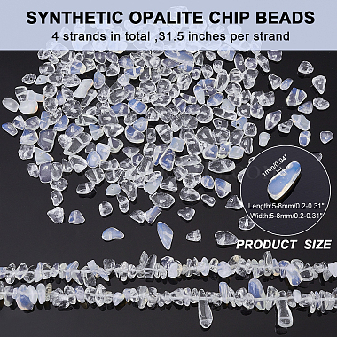 ARRICRAFT Synthetic Opalite Chip Beads Strands(G-AR0002-80)-2