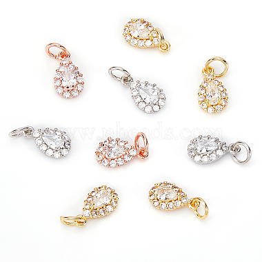 BENECREAT 12Pcs 3 Colors Brass Cubic Zirconia Charms(KK-BC0002-77)-3