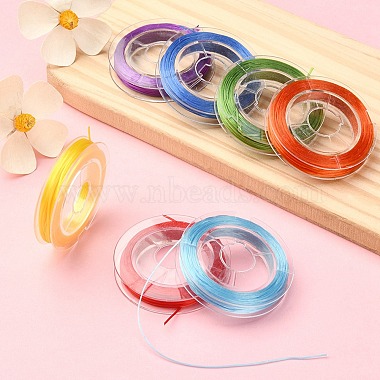 7 rouleaux 7 couleurs jeu de cordes en cristal élastique plat(EW-YW0001-09)-6