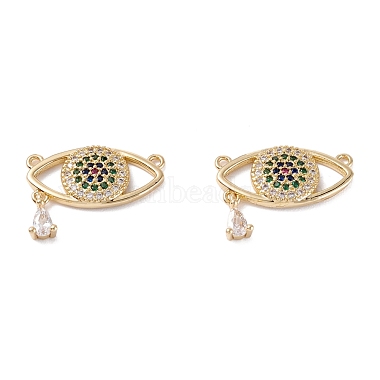 Real 18K Gold Plated Colorful Eye Brass+Cubic Zirconia Links