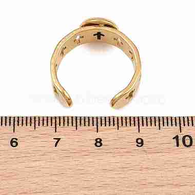 Hollow Cross 304 Stainless Steel Cuff Ring Components(SA-CBA098D-02G-A)-3