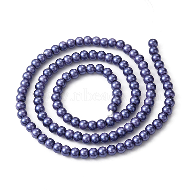 Brins de perles rondes en verre teinté écologique(X-HY-A002-4mm-RB079N)-3