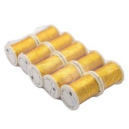 Metallic Cord for Jewelry Making, Golden, 0.2mm(X-MCOR-N001-0.2mm-01)