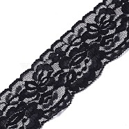 Stretchy Lace Trim Nylon String Threads for Jewelry Making, Black, 2 inch(50mm), 2.5yards/bag(2.286m/bag)(X-OCOR-I001-220)