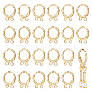 12pairs Brass Leverback Earring Findings, with 2-hole Loops, Golden, 14.5x11x2mm, Hole: 1.5mm, Pin: 0.7mm(KK-BC0013-28A)
