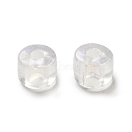 Transparent Acrylic Beads, with Silver Powder, Column, Clear, 6.5x5.5mm, Hole: 2mm, about 2800pcs/500g(OACR-L013-019)