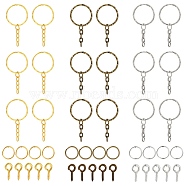 DIY Keychain Making Kit, Including Iron Split Key Rings, Screw Eye Pin Peg Bails, Jump Rings, Mixed Color, 350Pcs/bag(DIY-YW0007-73)