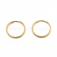 304 Stainless Steel Split Rings, Double Loops Jump Rings, Golden, 10x1.5mm, Inner Diameter: 9mm, Single Wire: 0.7mm(STAS-N092-171A-01G)
