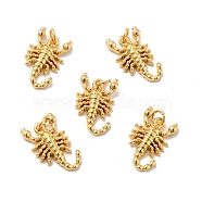 Scorpion Brass Pendants, with Jump Rings, Cadmium Free & Nickel Free & Lead Free, Real 18K Gold Plated, 15.5x9.5x3mm, Hole: 2.8mm(KK-G419-19G)