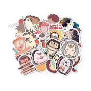 Autumn Theme Waterproof Self Adhesive Paper Stickers, for Suitcase, Skateboard, Refrigerator, Helmet, Mobile Phone Shell, Colorful, Hedgehog Pattern, 43~75x40~60x0.2mm, about 50pcs/bag(DIY-F108-02A)