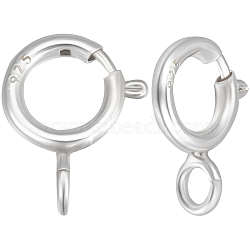 20Pcs 925 Sterling Silver Spring Ring Clasps, 7x5x1mm, Hole: 1.5mm(STER-BBC0001-47)