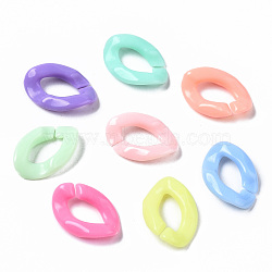 Opaque Acrylic Linking Rings, Quick Link Connectors, for Curb Chains Making, Oval, Mixed Color, 16.5x11.5x3.5mm, Inner Diameter: 4.5x9mm(X-MACR-Q243-001)
