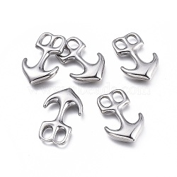 304 Stainless Steel Hook Clasps, For Leather Cord Bracelets Making, Anchor, Stainless Steel Color, 32.5x21x6mm, Hole: 7x5mm(STAS-K207-67P)