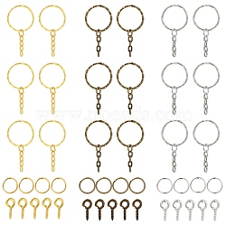 DIY Keychain Making Kit, Including Iron Split Key Rings, Screw Eye Pin Peg Bails, Jump Rings, Mixed Color, 350Pcs/bag(DIY-YW0007-73)