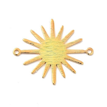 Rack Plating Brass Connector Charms, Long-Lasting Plated, Sun Links, Golden, 26.5x22.5x0.9mm, Hole: 1.2mm