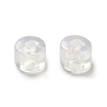 Transparent Acrylic Beads, with Silver Powder, Column, Clear, 6.5x5.5mm, Hole: 2mm, about 2800pcs/500g