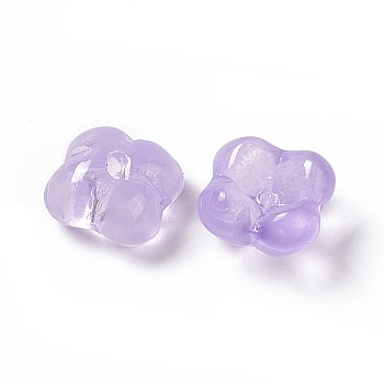 Electroplate Glass Bead, Flower, Lilac, 11.5x11.5x5.5mm, Hole: 1.2mm