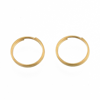 304 Stainless Steel Split Rings, Double Loops Jump Rings, Golden, 10x1.5mm, Inner Diameter: 9mm, Single Wire: 0.7mm