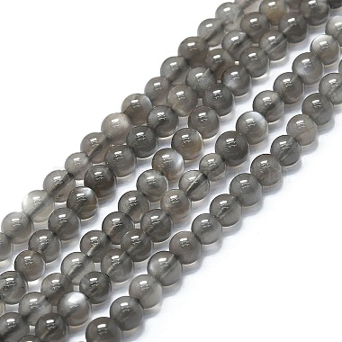 Round Grey Moonstone Beads