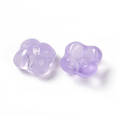 Lilac Flower Glass Beads