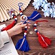 Crafans 4Pcs 2 Style Independence Day Theme Wooden Ring & Woolen Yarn Tassels Pendant Decorations(HJEW-CF0001-20)-5