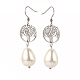 Natural Teardrop Shell Pearl Beads Dangle Earrings(EJEW-JE02792)-2