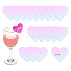 40Pcs Acrylic Wine Glass Charms, Goblet Marker, Heart, 35x39.5x1.5mm(AJEW-GA0006-26)