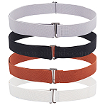 4Pcs 4 Colors Polyester Waist Belts with Alloy Clasps, Gunmetal, Mixed Color, 545~1050x30.5x1.5~6mm, 1pc/color(AJEW-CY0003-08)