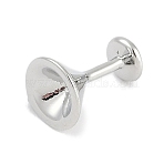 Brass Micro Pave Clear Cubic Zirconia European Dangle Charms Bails, Peg Bails, for Half Drilled Beads, Lead Free & Cadmium Free, FreeTrophy, Platinum, 10.5x9x7.5mm, Hole: 3mm, Pin: 1mm(KK-Q028-01P)