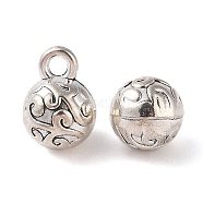 Tibetan Style Alloy Charms, Cadmium Free & Lead Free, Round, Antique Silver, 13x9.5mm, Hole: 2mm, about 348pcs/1000g(FIND-C060-063AS)