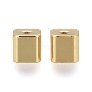 Brass Spacer Beads, Long-Lasting Plated, Cube, Real 18K Gold Plated, 5x5x5mm, Hole: 1mm(KK-F821-03G)