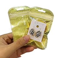 Rectangle Plastic Zip Lock Gift Bags, Self Sealing Reclosable Package Pouches for Pen Keychain Watch Storage, Light Khaki, 11x7cm(PW-WG86554-02)