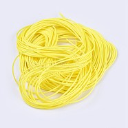 Korean Waxed Polyester Cords, Yellow, 1mm, about 16.4 yards(15m)/bag(YC-WH0002-A02)