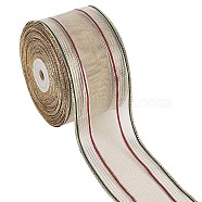 Polyester Stripe Pattern Ribbons, Flat, Colorful, 2-1/2 inch(65mm), 25 yards/roll(OCOR-WH0060-43)