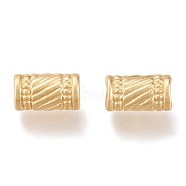 Matte Alloy Beads, Long-Lasting Plated, Cadmium Free & Nickel Free & Lead Free, Column, Real 18K Gold Plated, 10.5x6mm, Hole: 3.5mm(PALLOY-N161-06-MG-NR)