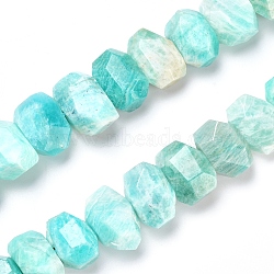 Natural Amazonite Beads Strands, Faceted, Polygon, 12~15x17~21x9~15mm, Hole: 1.2mm, about 15pcs/strand, 7.48 inch~7.87  inch(19~20cm)(G-I283-C03)