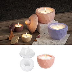 Faceted Hexagon DIY Candle Cup Silicone Molds, Storage Box Molds, Resin Plaster Cement Casting Molds, Clear, 3.9x2.3cm, Inner Diameter: 2.6cm(DIY-Q037-09A)