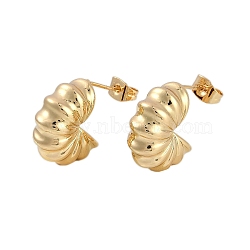 Rack Plating Brass Stud Earrings for Women, Long-Lasting Plated, Real 18K Gold Plated, 17.5x8mm(EJEW-D280-04G)