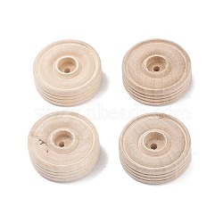 (Defective Closeout Sale: Crack) Unfinished Wooden Wheels, Grooved, for DIY Kids Painting Crafts, Car Toy Accessories, Flat Round, BurlyWood, 3.5x1.2cm, Hole: 3.5mm(WOOD-XCP0001-51)