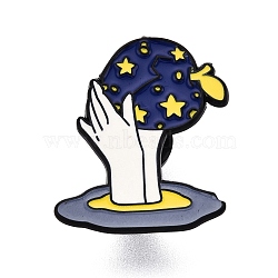 Space Theme Enamel Pins, Baking Paint Alloy Brooches for Backpack Clothes, Moon, 30x25mm(JEWB-N001-28D)