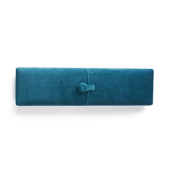 Velvet Necklace Boxes, Necklace/Long Chain Storage Boxes, Rectangle, for Wedding Ceremony, Anniversary's Day, Dark Turquoise, 22.5x6x3.2cm