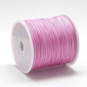 Nylon Thread, Chinese Knotting Cord, Hot Pink, 0.8mm, about 109.36 yards(100m)/roll