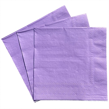 Paper Tissue, Disposable Napkins, for Birthday Party Decorations, Square, Medium Purple, 330x330mm, 20pcs/bag