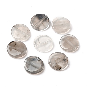 Transparent Acrylic Beads, Flat Round, Dark Gray, 11.5x2.7mm, Hole: 1.2mm, about 1580pcs/500g