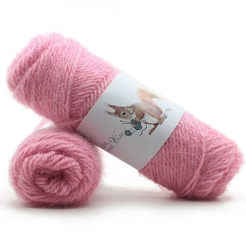 75g Polyester Yarns, Squirrel Mohair Yarns, Crocheting Yarn for Winter Sweater Hat Scarf, Pink, 3mm