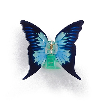 Acrylic Claw Hair Clips, Butterfly, Midnight Blue, 95x100x45mm