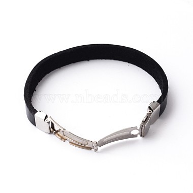 304 Stainless Steel Leather Cord Bracelets(BJEW-N269-29)-4