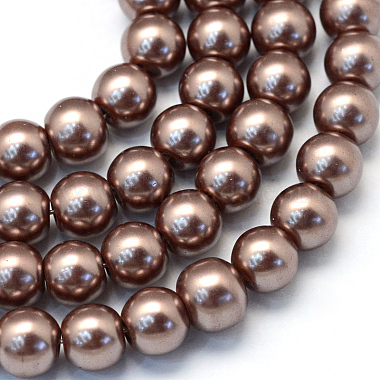 8mm Camel Round Glass Beads