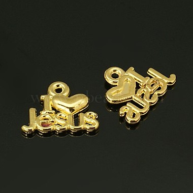 Golden Word Alloy Charms